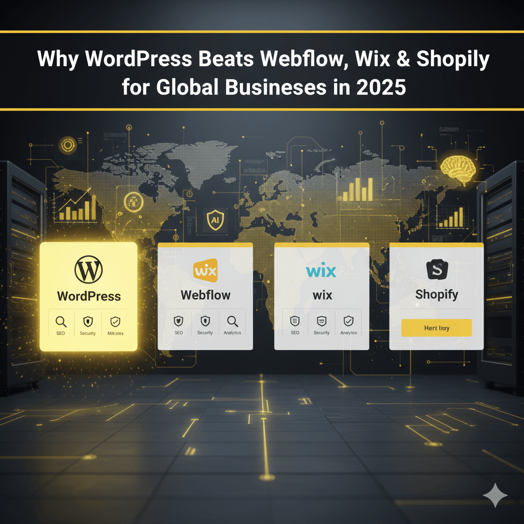 Why WordPress Beats Webflow, Wix & Shopify for Global Businesses in 2025